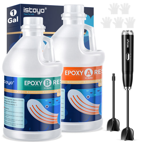 ISTOYO 1 Gallon Epoxy Resin Kit with Resin Mixer Pro